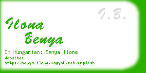 ilona benya business card